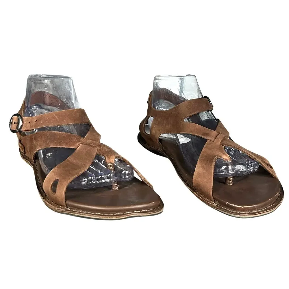 Keen Women’s Alman Brown Leather Slingback Thong Sandal Size US 10.5 - Picture 5 of 11